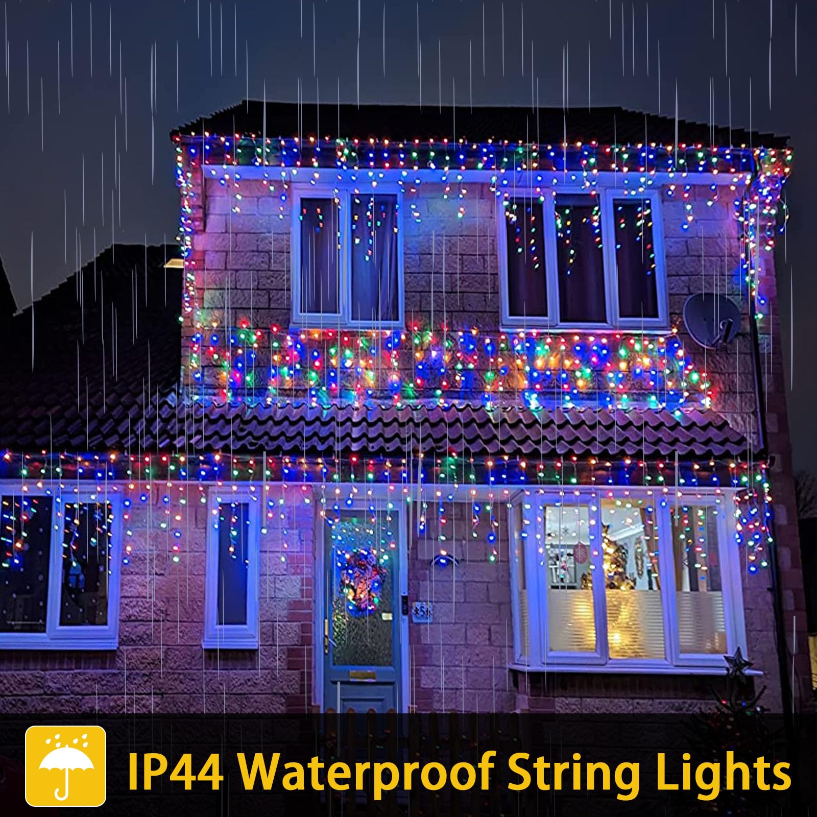 33ft 400 LED Waterproof Icicle Christmas Lights - 8 Modes with Timer for Indoor/Outdoor Holiday Decor