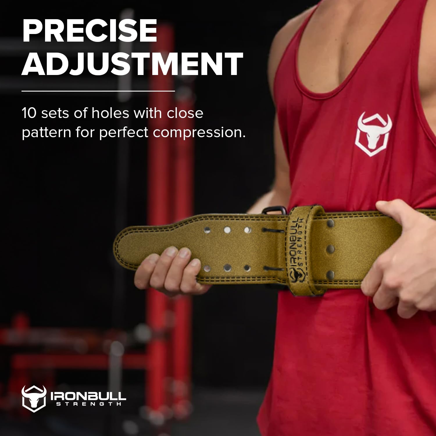 IPF Approved Powerlifting Belt 10mm - Leather Weight Lifting Belt for Squats, Deadlift & Bench Press - 4 Inch Gym Belt for Men & Women - Back Support for Strength Training, Powerlifting & CrossFit - Perfect for Home Gym & Professional Competitions