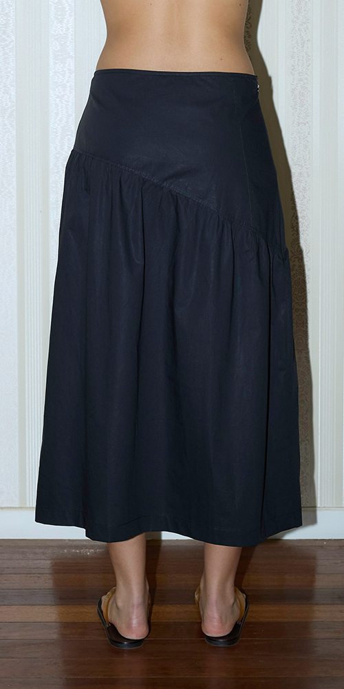 Black A-Line Skirt for Women - Elegant High Waist Flowy Midi Skirt for Office, Party & Casual Wear