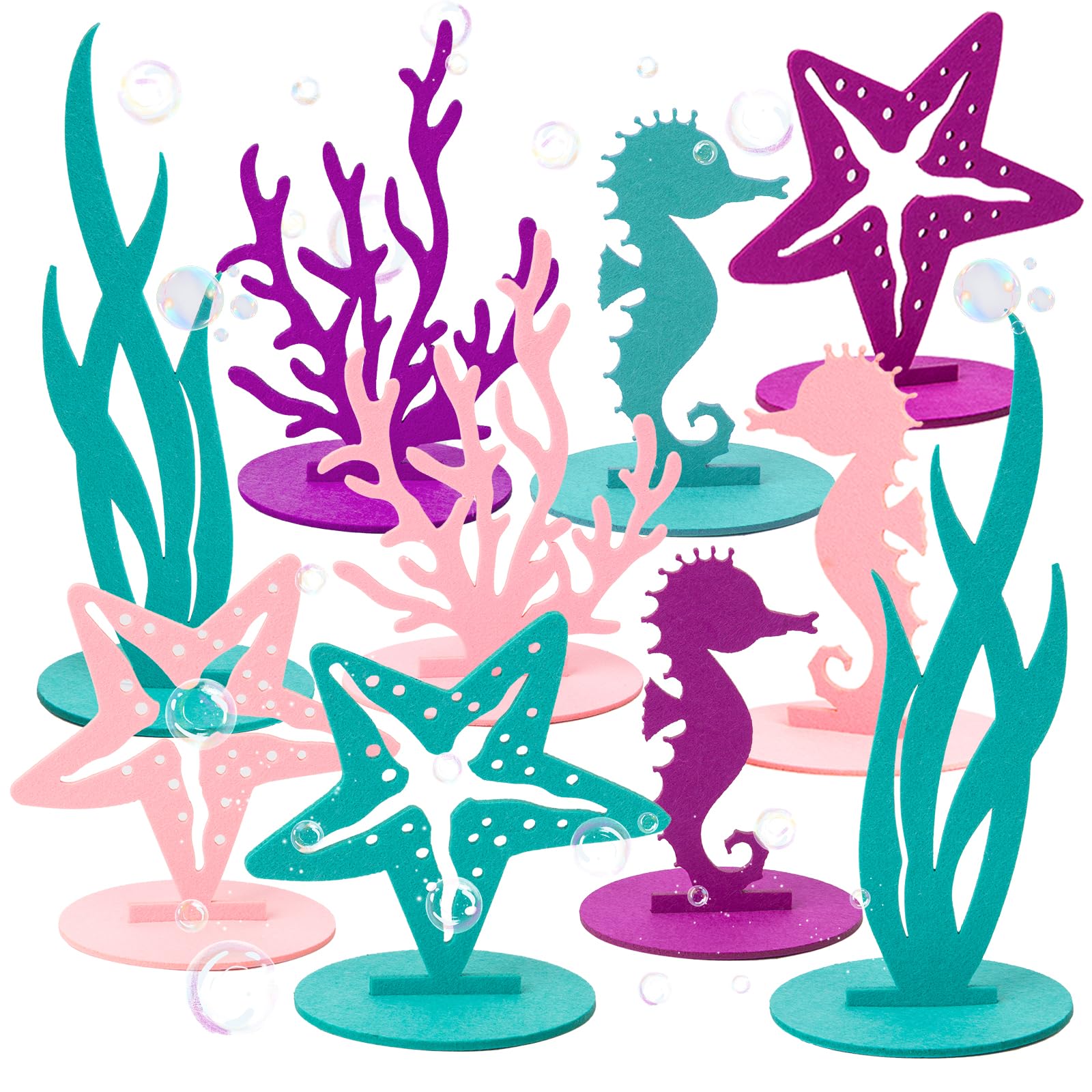 Mermaid Table Decorations - Under The Sea Party Centerpieces for Birthday & Baby Shower
