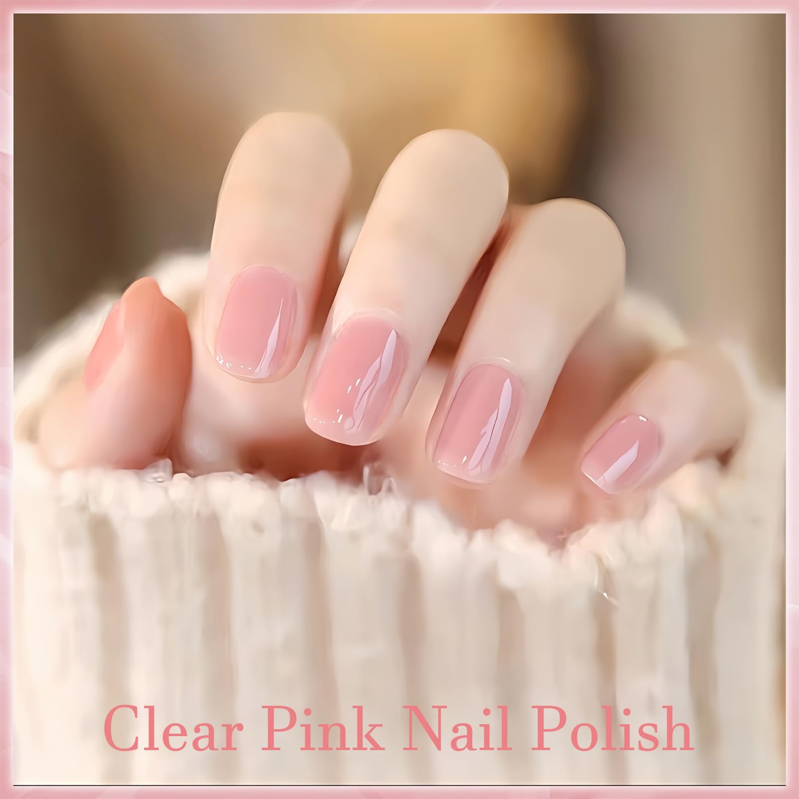 Pink Clear Jelly Nail Polish - High Gloss Transparent Gel Polish for Women & Girls | 13ml Air-Dry Manicure | Perfect for Salon Nail Art, Everyday Wear & Special Occasions