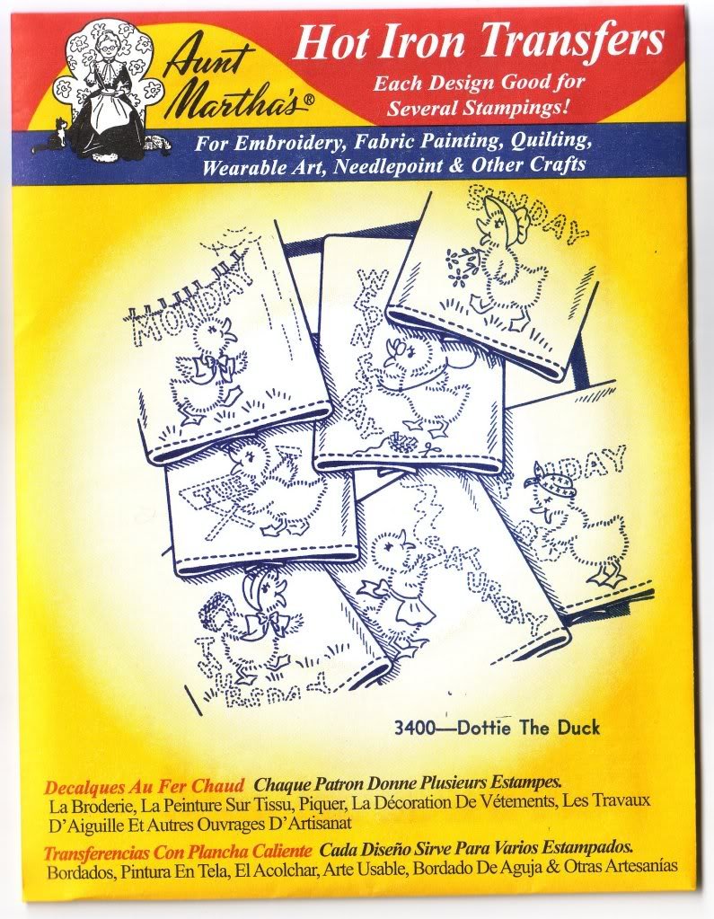 Dottie The Duck Aunt Martha's Hot Iron Embroidery Transfer Pattern - Vintage Iron-On Design for DIY Crafts, Quilting & Home Decor Projects