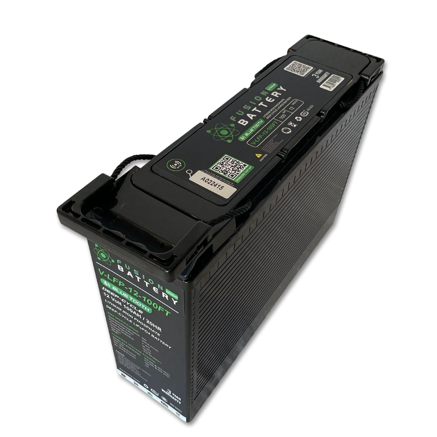 Fusion Slimline Deep Cycle 12V 100AH Lithium Battery - Lightweight & Long-Lasting Power for RVs, Boats, Solar Systems & Off-Grid Applications