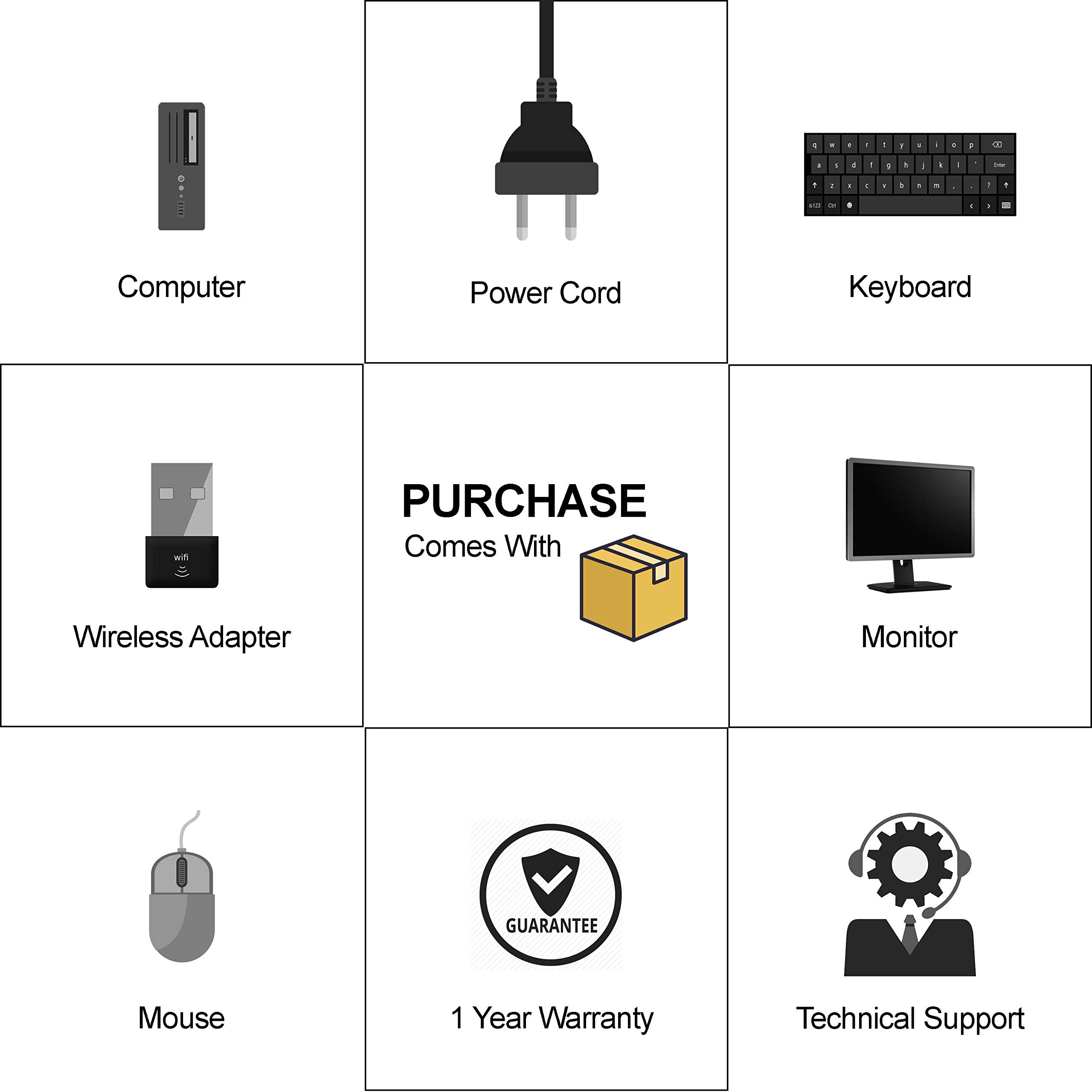 Refurbished HP Desktop Computer with Core 2 Duo 3.0GHz, 4GB RAM, 160GB HDD, DVD Drive, WiFi, Windows 10 & 19