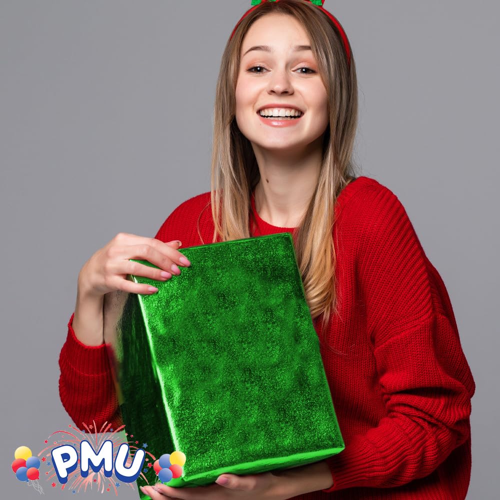 Premium Metallic Green Double-Sided Mylar Gift Wrap Roll - 48