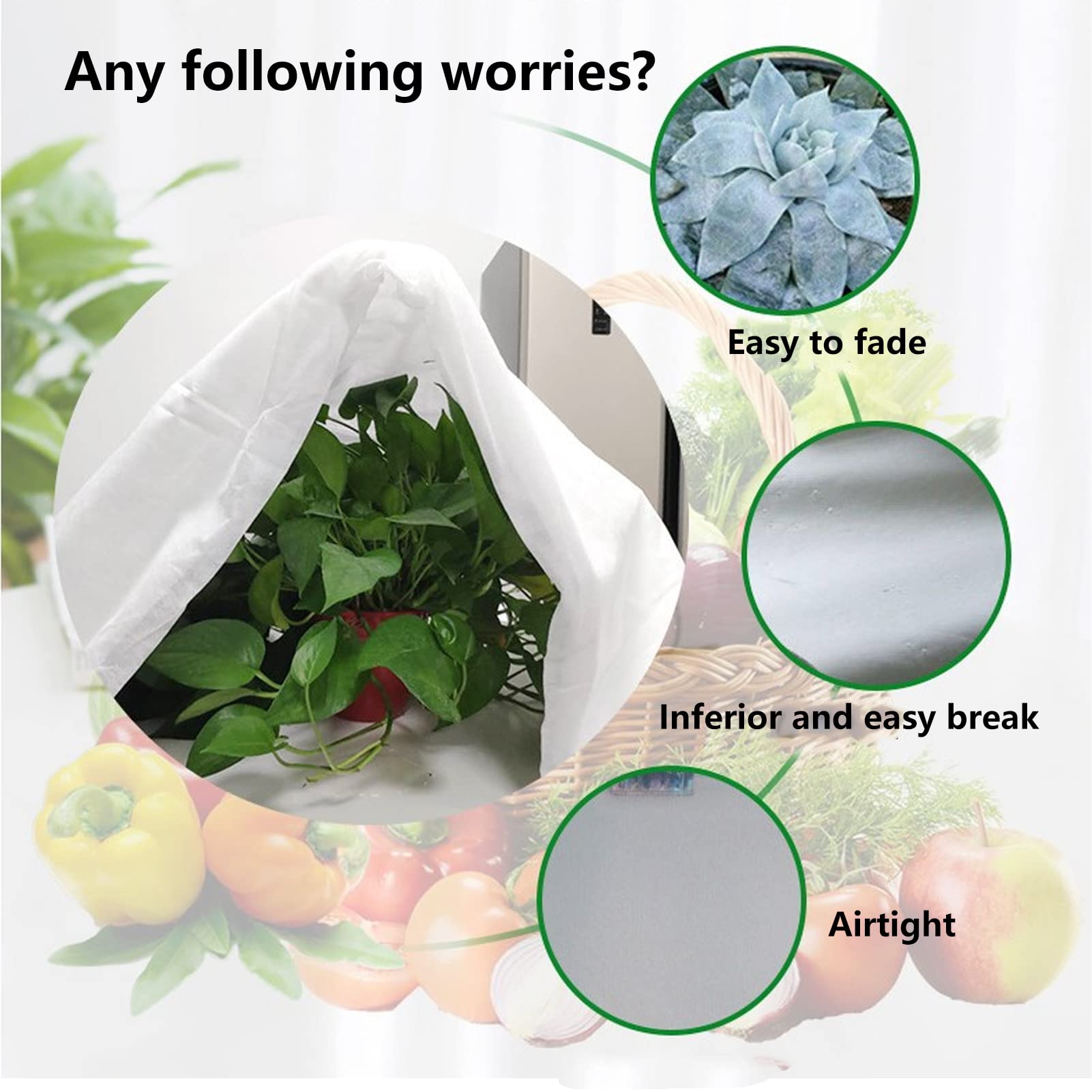 Shanrya 2.5x7.5m Plant Cover - Heavy Duty Frost Protection Blanket for Winter Gardening, Cold Weather Plant Protection, Ideal for Vegetables, Flowers & Shrubs - Perfect for Greenhouses, Gardens & Outdoor Use