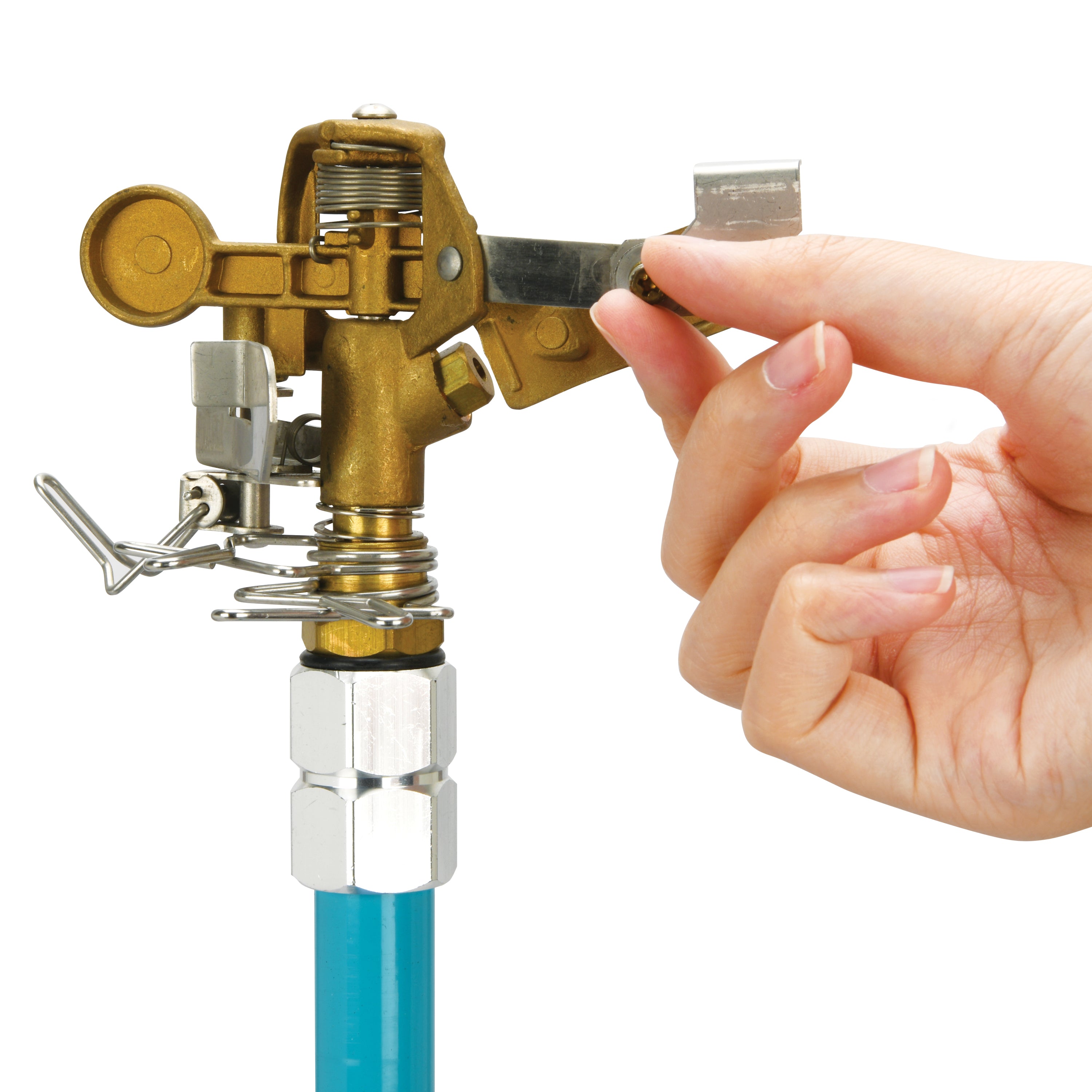 Aqua Joe AJ IST39BM Indestructible Brass Impulse 360 Degree Sprinkler - Telescoping Lawn Sprinkler with 1390 sq ft Max Coverage for Large Yards & Gardens | Perfect for Watering Grass, Plants & Landscaping