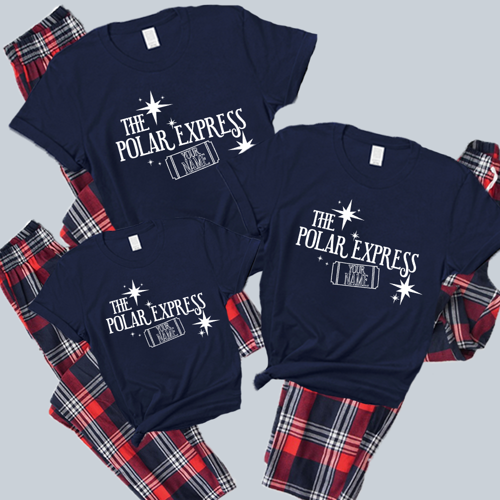 The Polar Express Family Matching Christmas Pajama Set - Cozy Holiday Pajamas for Kids & Adults - Perfect for Christmas Eve & Family Movie Nights