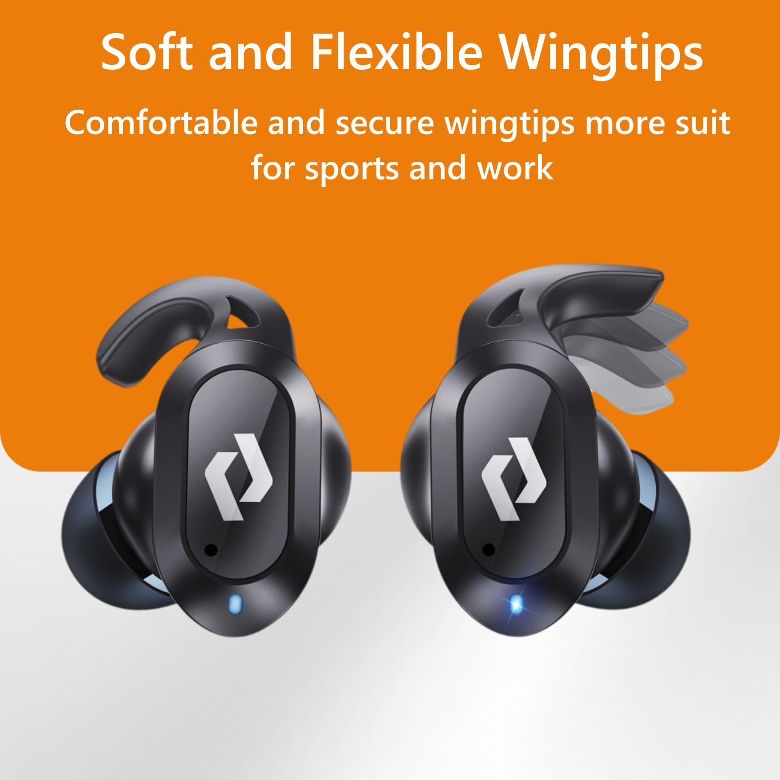 Wireless Bluetooth Earbuds with Charging Case, IPX7 Waterproof, Built-in Mic, Stereo Bass, 64H Playtime, LED Display - Compatible with iPhone/Android/Computer - Perfect for Sports, Workout, Gaming & Office Use