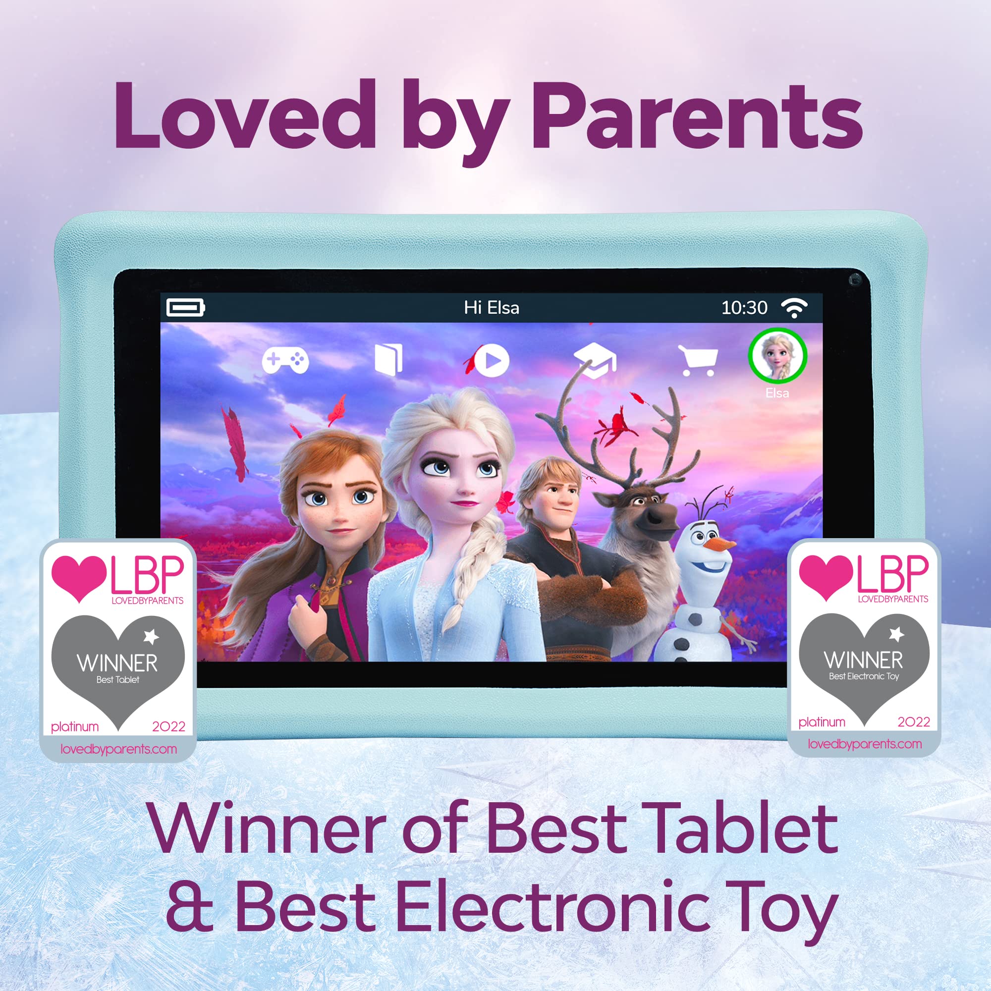 Disney Frozen 2 Kids Tablet with Protective Case - Educational Learning Device for Children Ages 3-8 | Perfect for Travel, Home Schooling & Entertainment