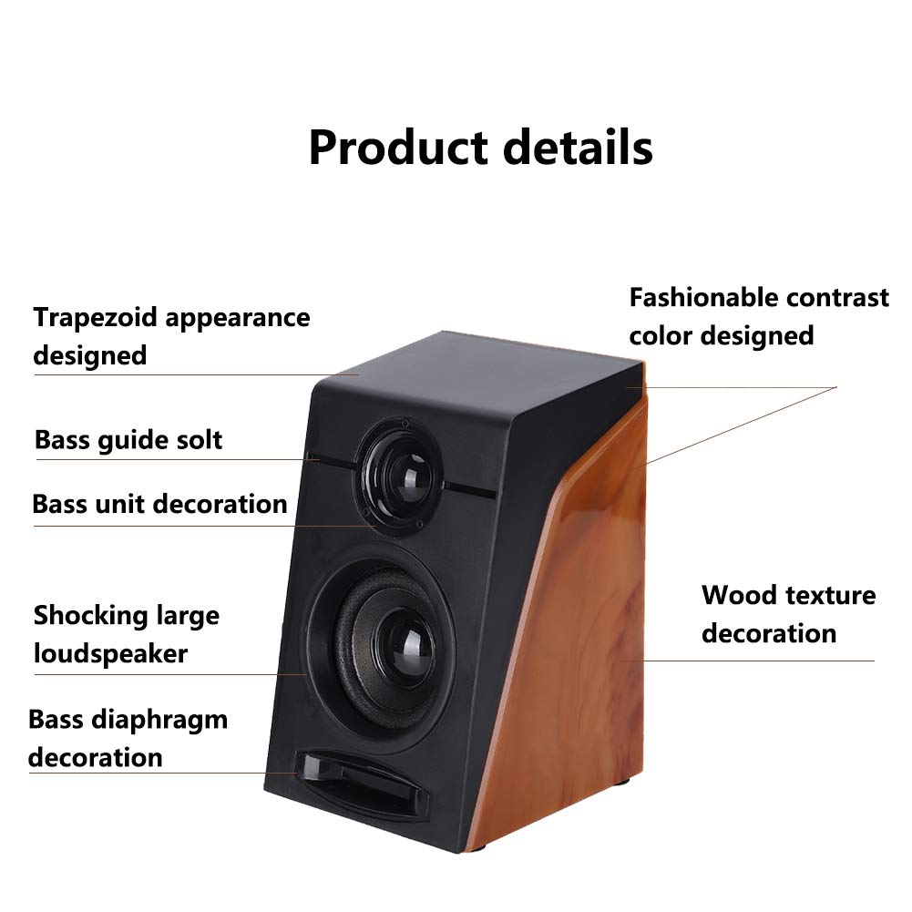 USB Powered Computer Speakers with Mini Bass, Desktop & Laptop Gaming Loudspeaker Box for Home, Office, School, and Online Meetings