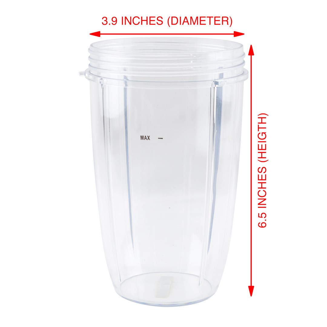24 oz Tall Cup Extractor Blade Replacement - Flat Milling Blade Compatible with Nutri Bullet 600W 900W Blenders (NB-101B NB-101S NB-201) - Perfect for Smoothies, Protein Shakes & Food Processing