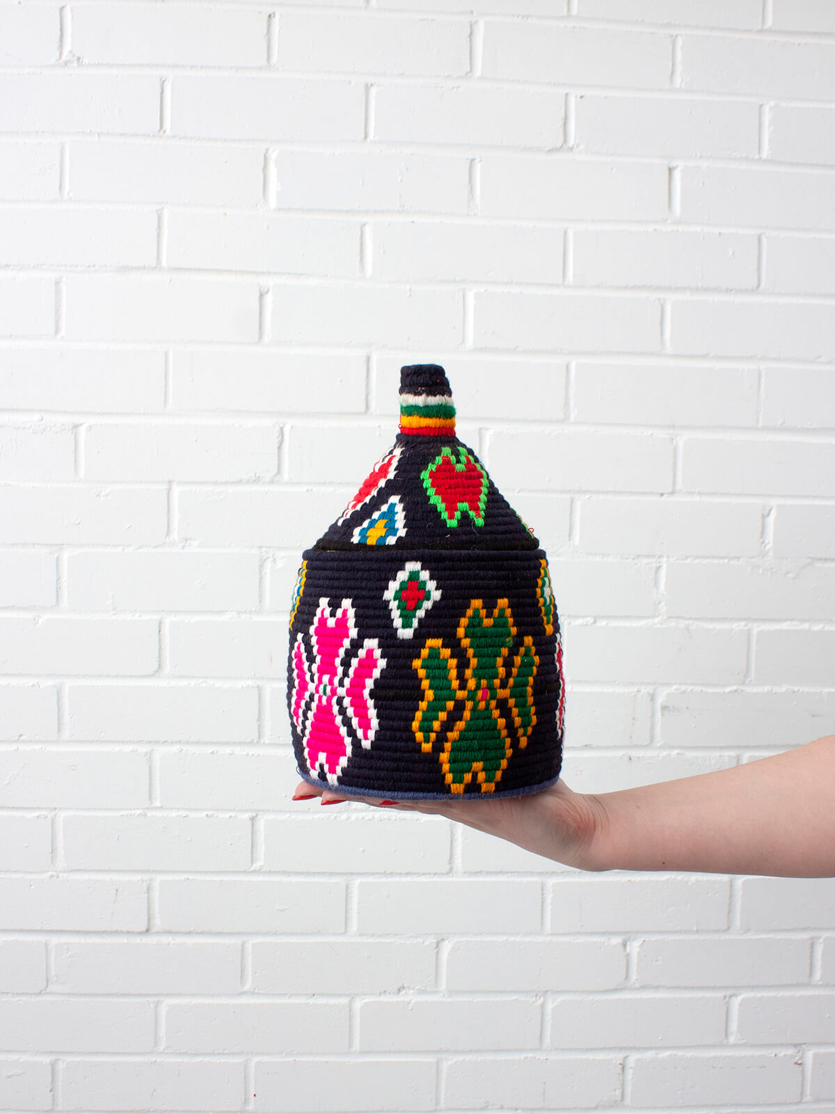 Handmade Moroccan Wool Pot - Premium Handcrafted Ceramic Planter No.317 for Home Decor, Succulents & Indoor Plants | Perfect for Boho, Farmhouse & Modern Living Room Decor