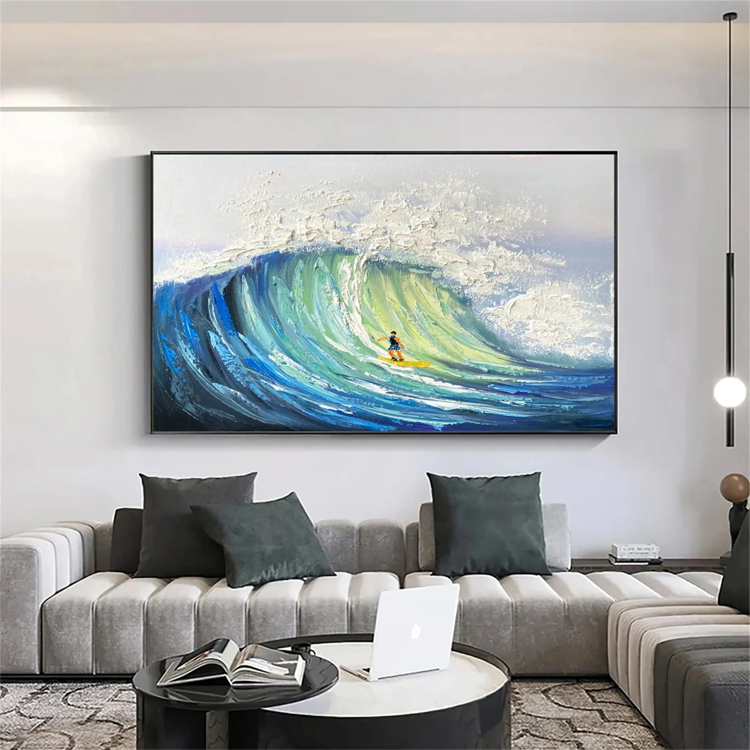 Ocean and Sky Painting #OS124 - Stunning Coastal Wall Art for Home & Office Decor - Perfect for Living Rooms, Bedrooms, and Beach House Interiors