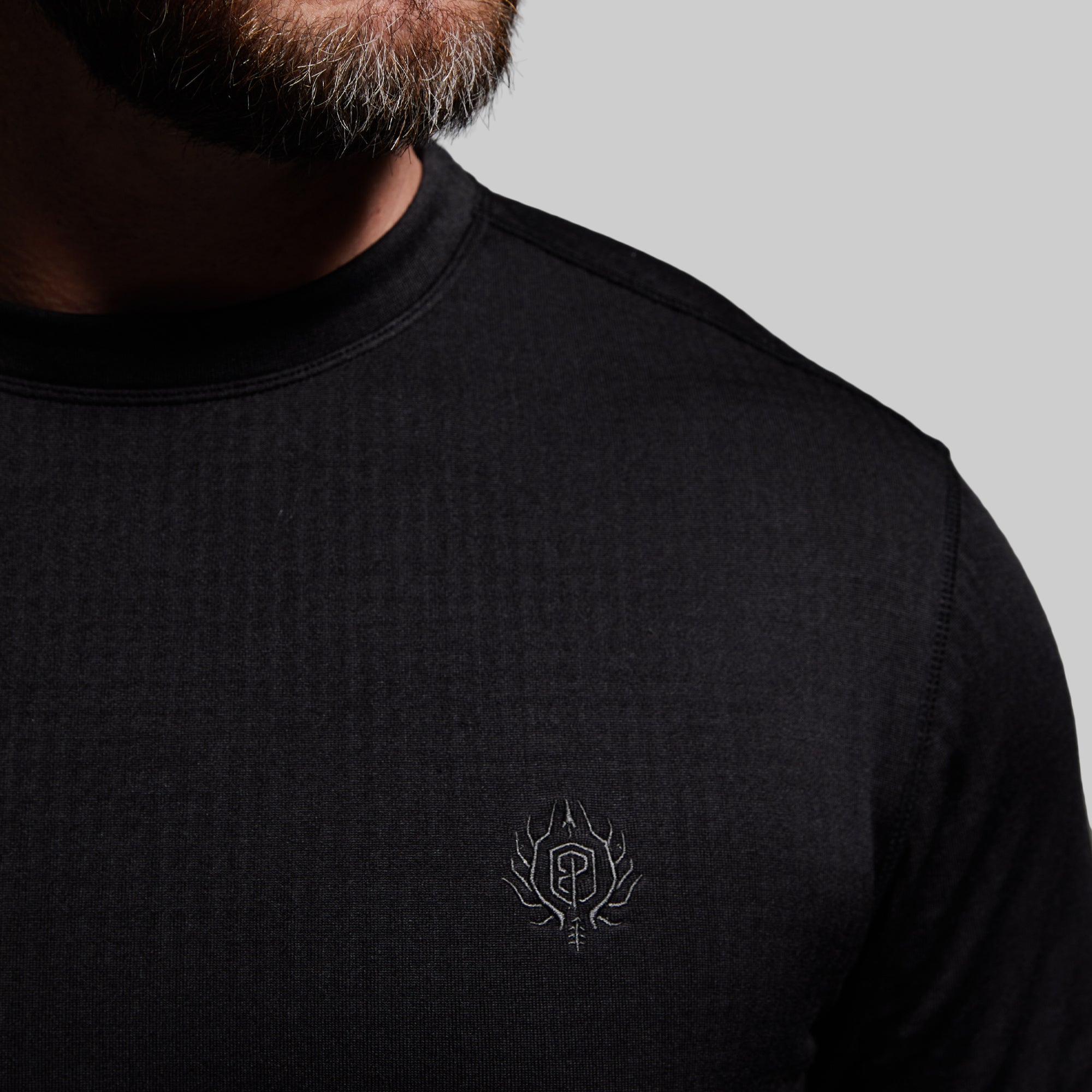 Men's Quiver Long Sleeve Crew Neck T-Shirt - Soft Cotton Casual Shirt for Men (Black) | Perfect for Everyday Wear, Outdoor Activities & Layering