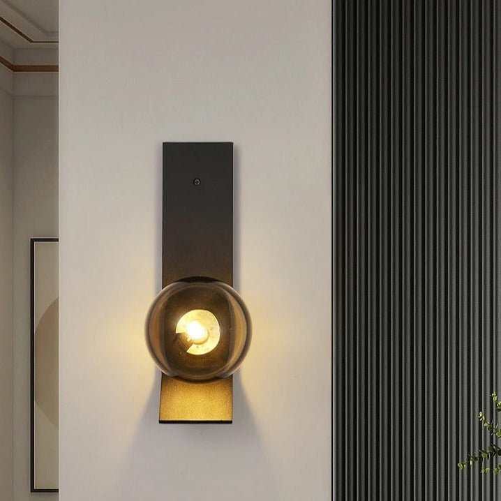Modern Soot Glass Bedside Wall Lamp - Dimmable LED Night Light for Bedroom, Nursery & Reading Nook - Warm White Ambient Lighting for Relaxation & Sleep