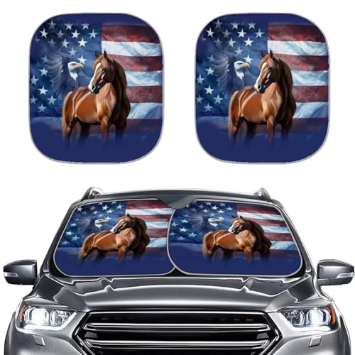 A American Flag Eagle Horse