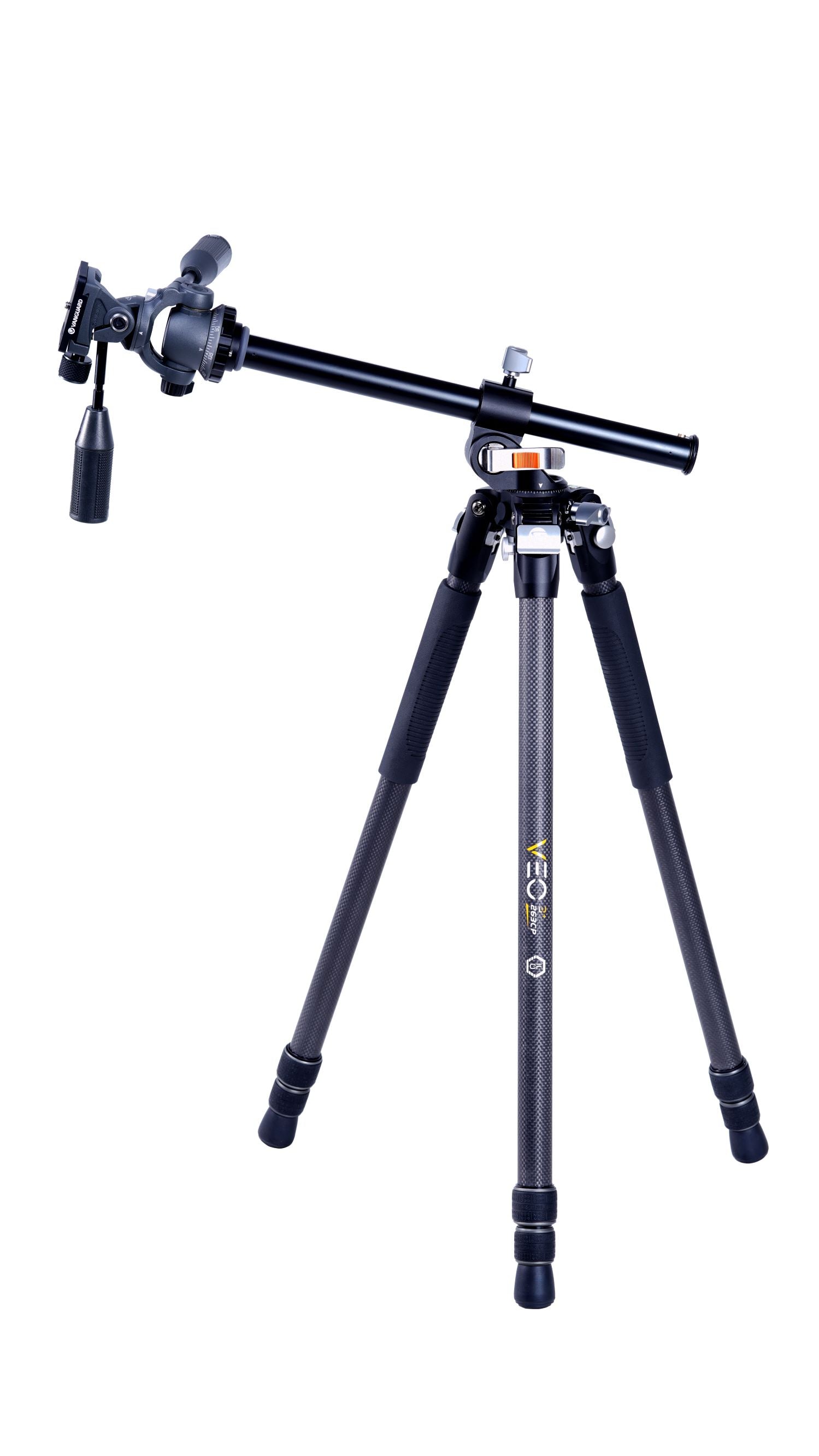 Professional VEO 3+ 263CP Carbon Fiber Tripod with Panhead - Lightweight & Stable for Overhead Shooting, Vlogging, Photography & Travel