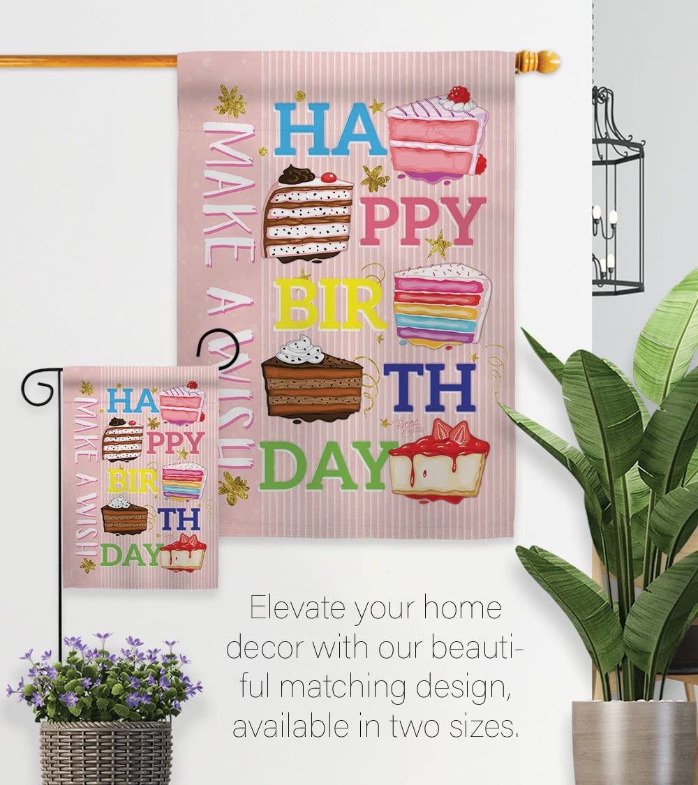 Breeze Decor Make a Wish House Flag Set 28x40 - Party Decor for Special Occasions