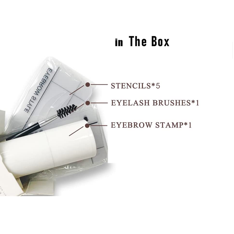 Eyebrow Stamp Stencil Kit - 5 Pairs Reusable Eyebrow Stencils for Perfect Brows | Brow Stamp Makeup Tool (Auburn) | Ideal for Quick Eyebrow Makeup, Beginners & On-the-Go Beauty