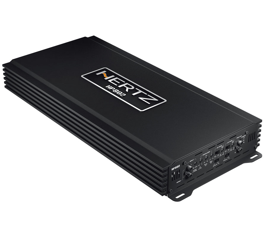 Hertz HP 802 SPL Show D Class Stereo Amplifier with Crossover - High Power Car Audio System for Bass Boost & Clear Sound - Perfect for Car Audio Competitions & Custom Installations