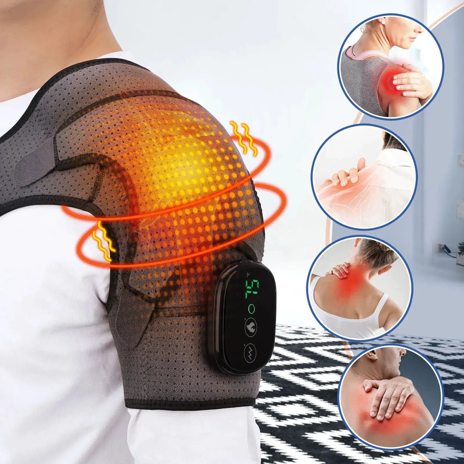 Electric Heating Pad for Shoulder Pain Relief - Soothing Heat Therapy for Muscle Relaxation & Comfort at Home or Work