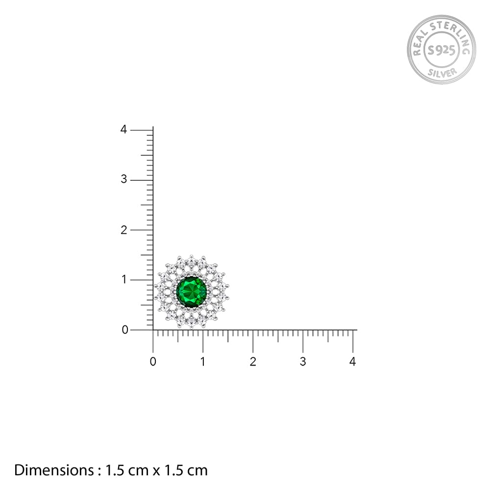 GIVA 925 Sterling Silver Zircon Emerald Stud Earrings for Women | Authentic Certified 925 Silver Jewelry | Perfect Gift for Girlfriend, Wife, Daughter | 6-Month Warranty | Ideal for Parties, Weddings, and Everyday Wear