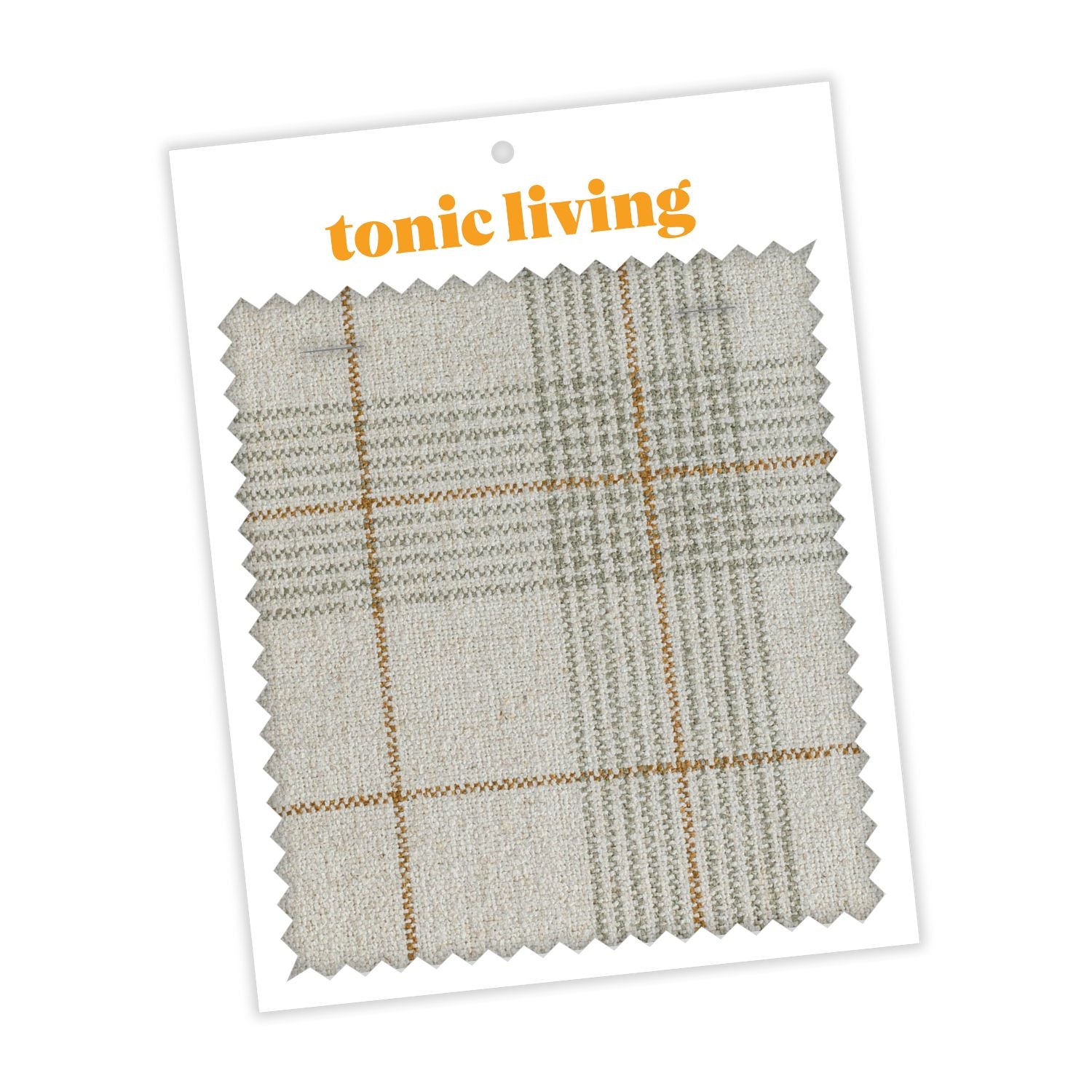 Cabot Plaid Sage Green Fabric Swatch - High-Quality Upholstery & Home Decor Material for Sofas, Curtains, and DIY Projects