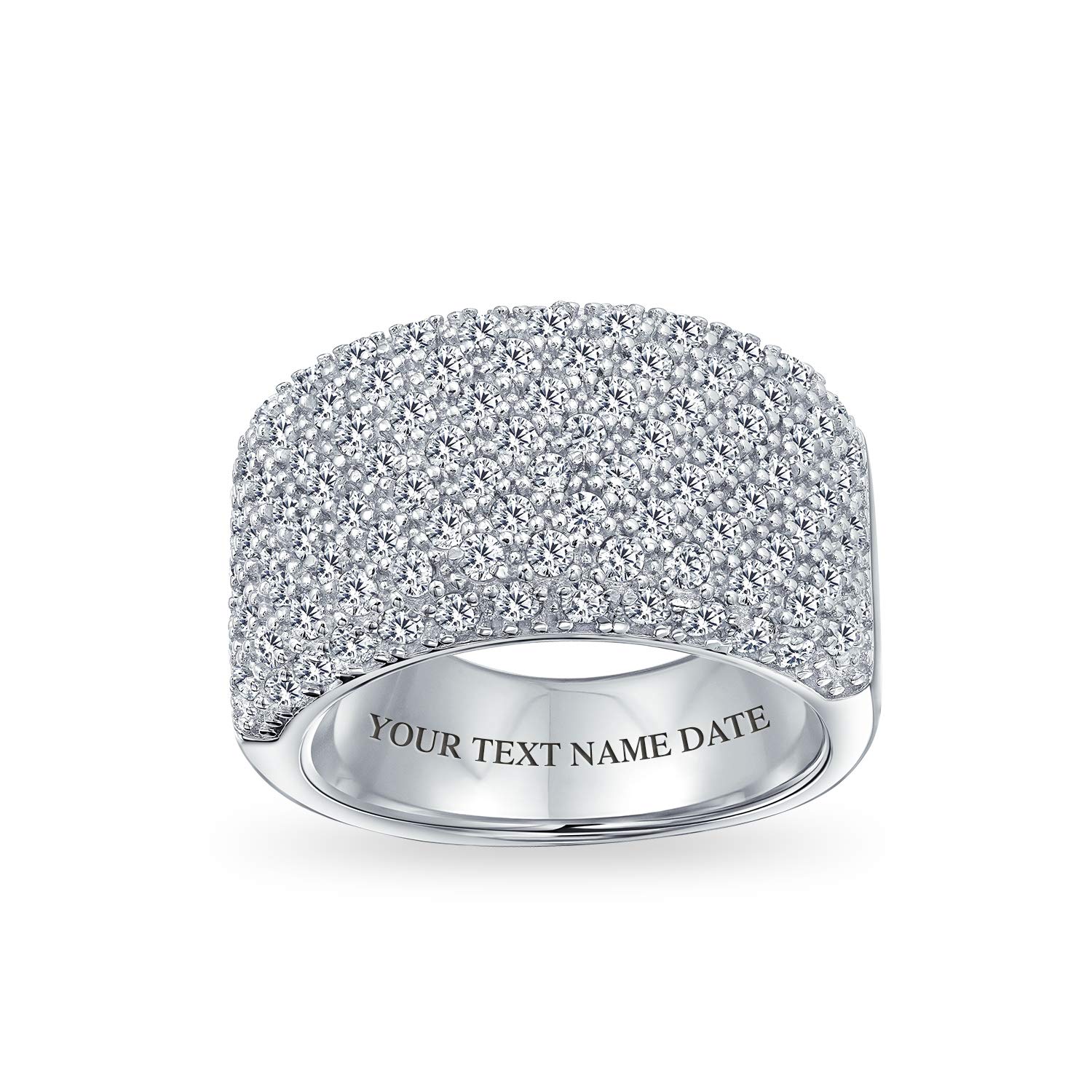 Personalized AAA Cubic Zirconia Cocktail Ring for Women - Rose Gold Plated .925 Sterling Silver Wedding Band, Anniversary Gift, Customizable Jewelry - Perfect for Date Nights, Bridal Showers & Special Occasions