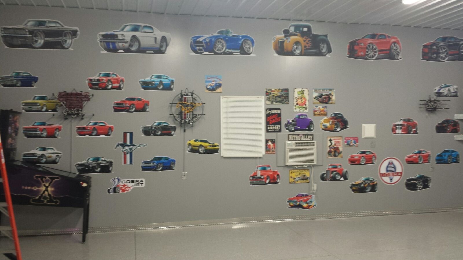 Mini Cooper Cartoon Car Wall Decal - 4ft Large Sticker for Man Cave & Boys Room Decor