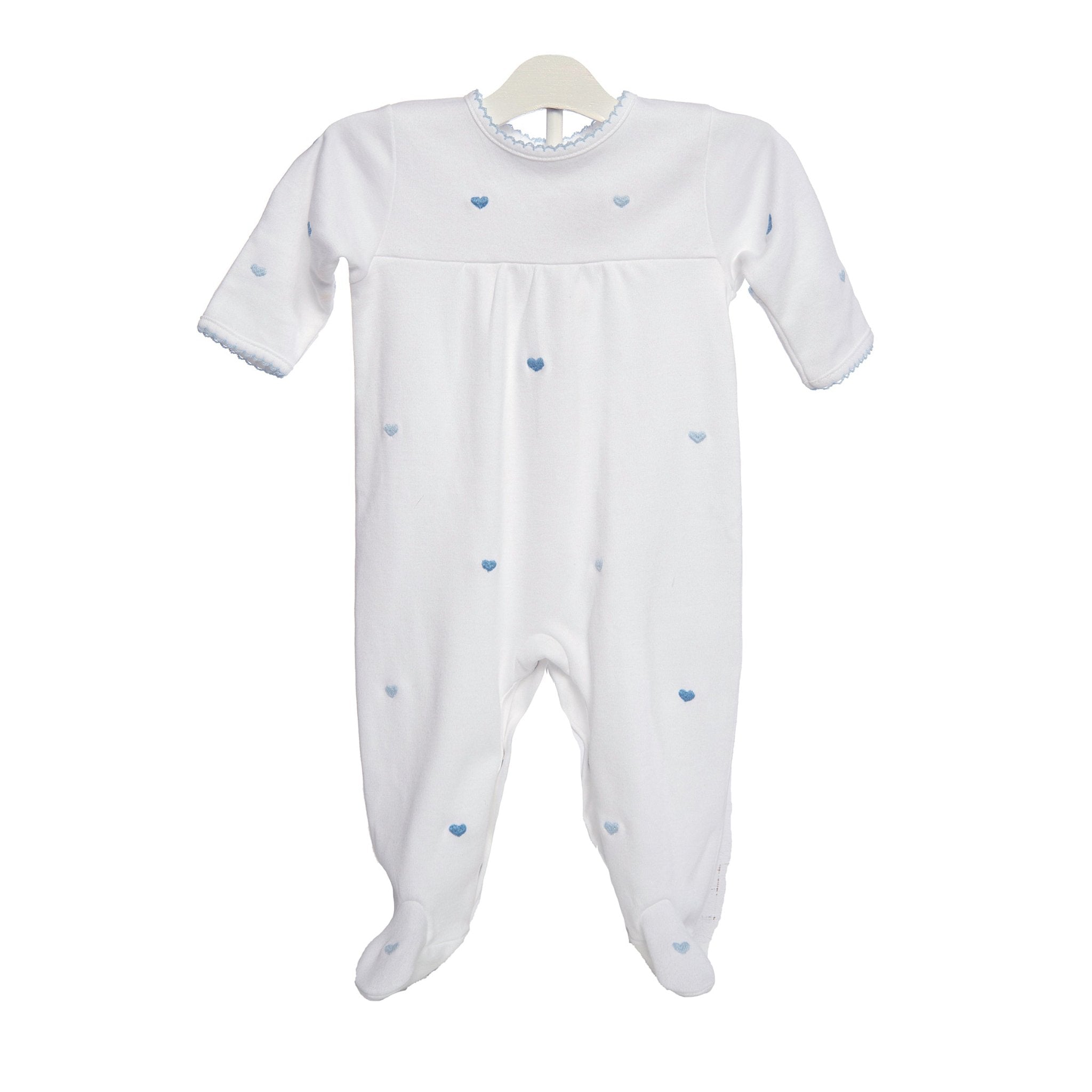 Baby Josie Heart Cotton Knit Footie Pajamas - Soft & Comfortable Infant Sleepwear for Boys & Girls - Perfect for Nursery, Bedtime & Playtime
