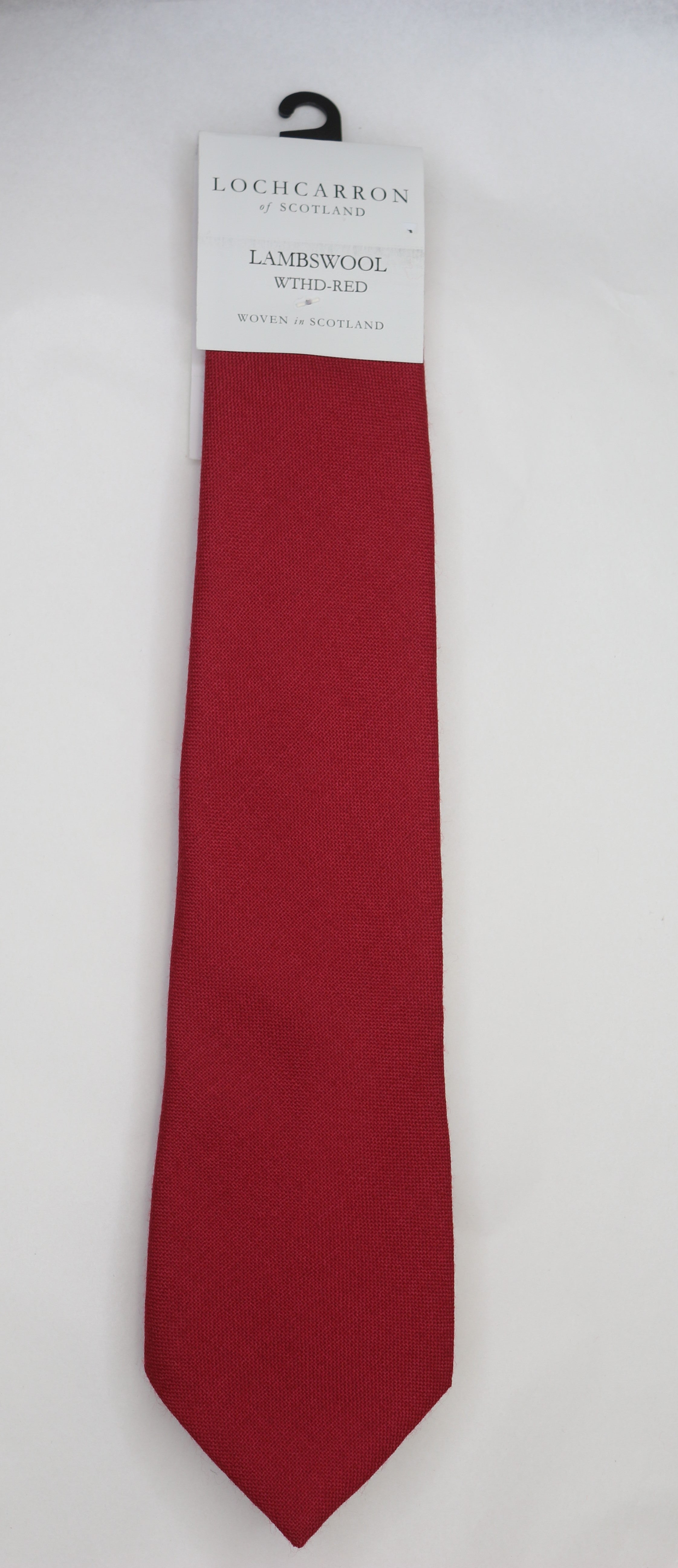Premium Men's Lochcarrron Wool Tie - Weathered Red Check Pattern - Perfect for Business, Weddings & Formal Occasions