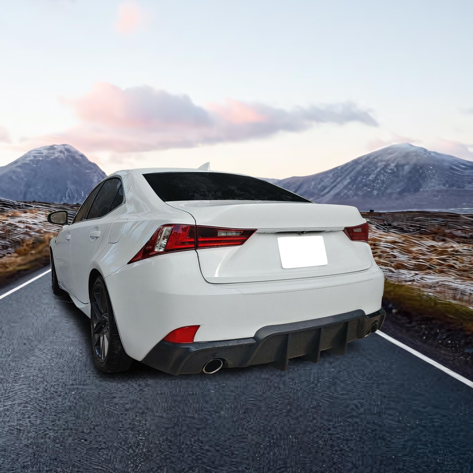 IKON MOTORSPORTS Rear Bumper Lip Diffuser for 2014-2016 Lexus IS250 IS350 - Walker Style PU Aftermarket Replacement Splitter | Enhances Aerodynamics & Sporty Look for Street Racing & Car Shows