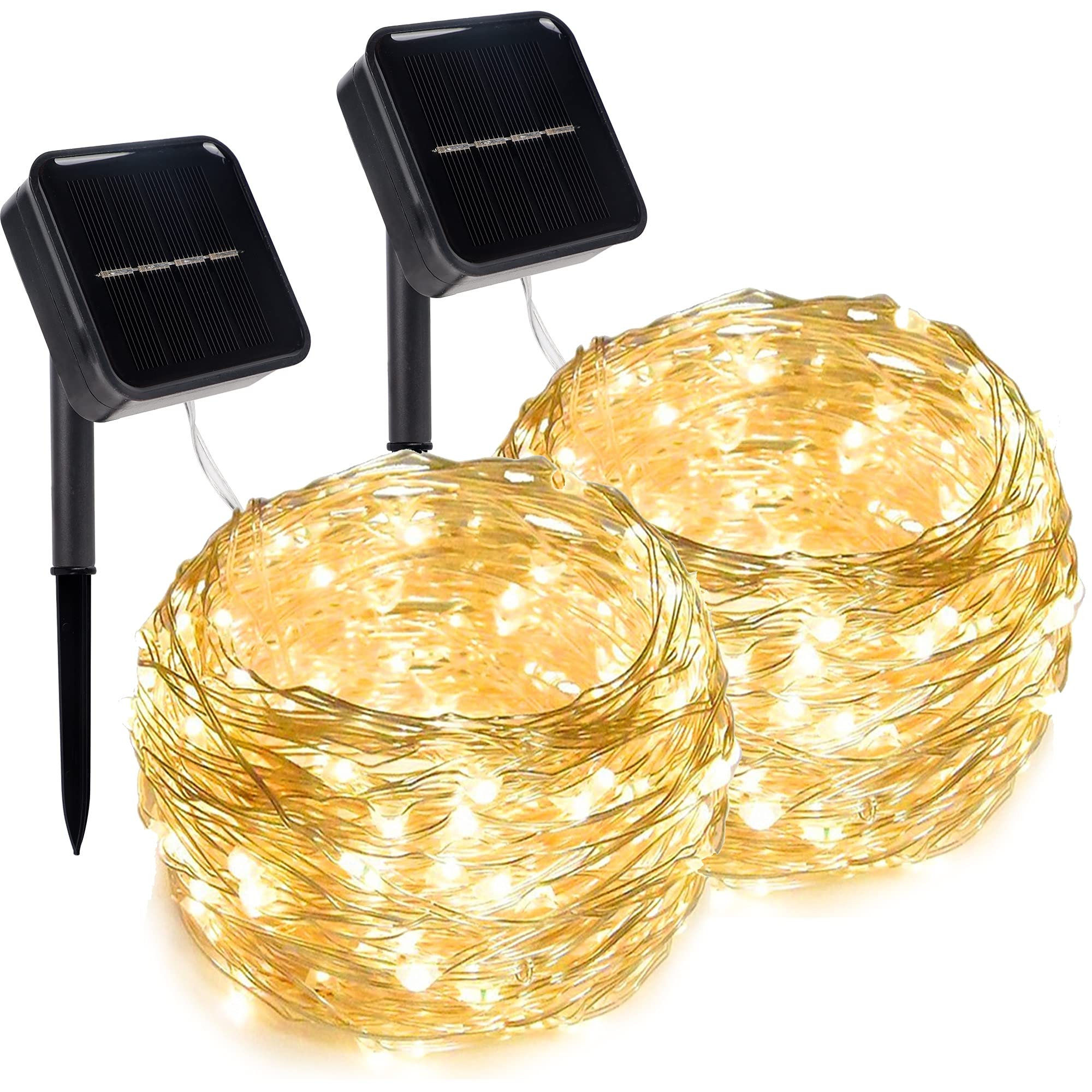 Twinkle Star 2 Pack 80FT Solar String Lights Outdoor Waterproof - 240 LED Solar Fairy Lights with 8 Modes for Patio, Garden, Backyard, Wedding & Christmas Decor (Warm White) | Perfect for Outdoor Parties, Landscape Lighting and Holiday Displays