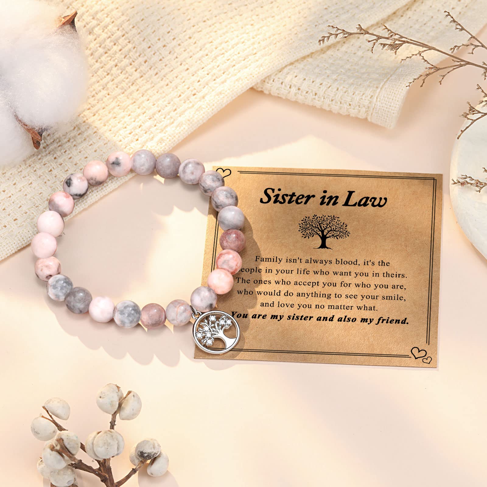 Tree of Life Bracelet for Women - Spiritual Jewelry Gift for Grandma, Mom, Aunt, Sister & Teacher - Birthday, Christmas, Wedding & Mother's Day Present - Perfect for Meditation, Yoga & Daily Wear