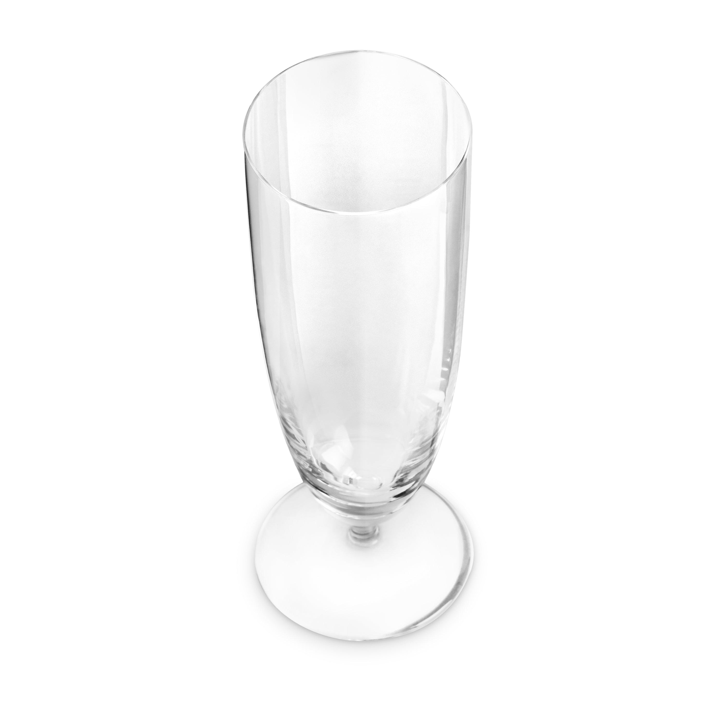 Elegant Iris Champagne Flutes Set of 2 - Premium Crystal Glassware for Weddings, Anniversaries & Romantic Celebrations