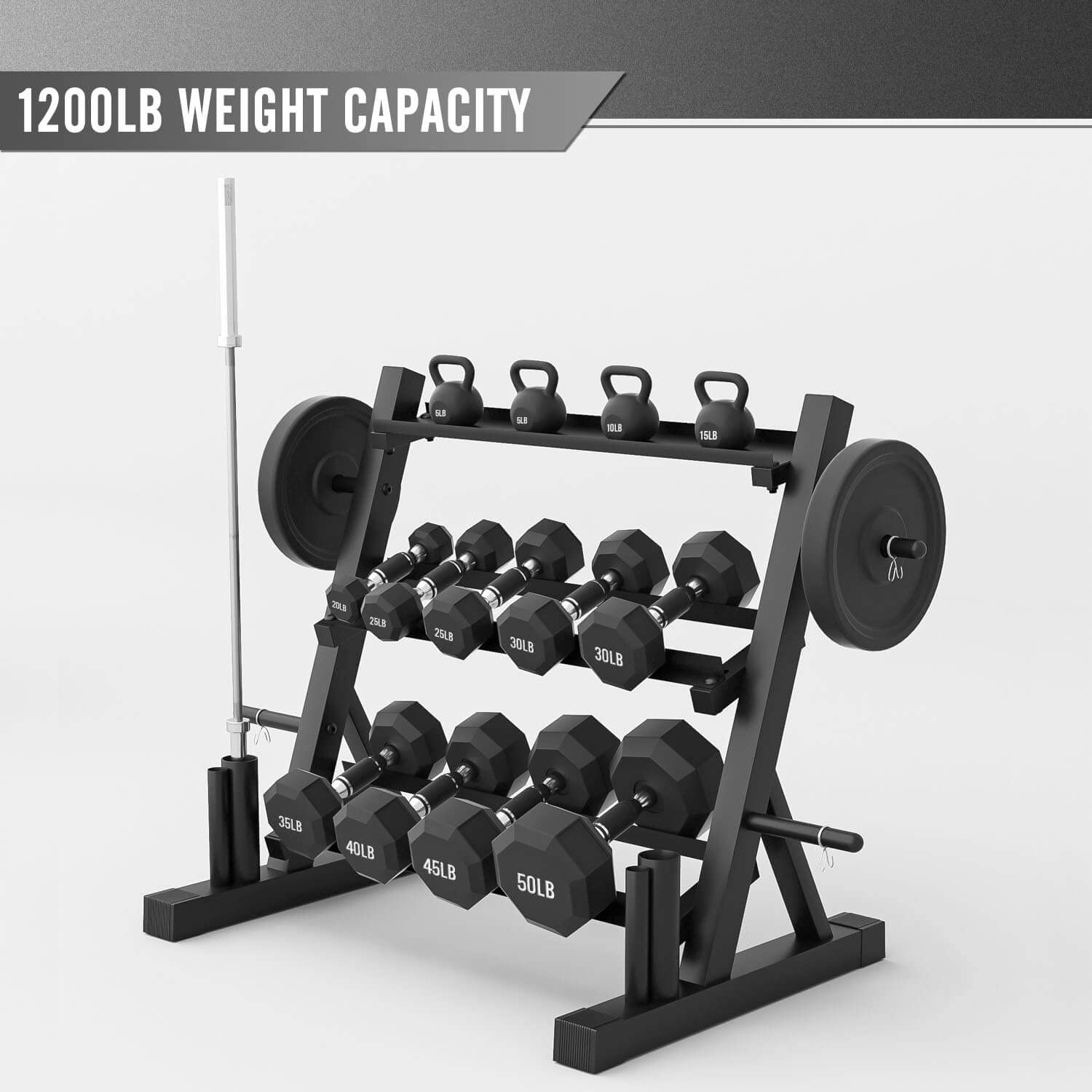 Multifunctional Dumbbell Rack & Weight Stand for Home Gym - Heavy Duty Storage Organizer for Dumbbells, Weight Plates & Curl Bars - Perfect for Garage, Basement & Home Workout Spaces