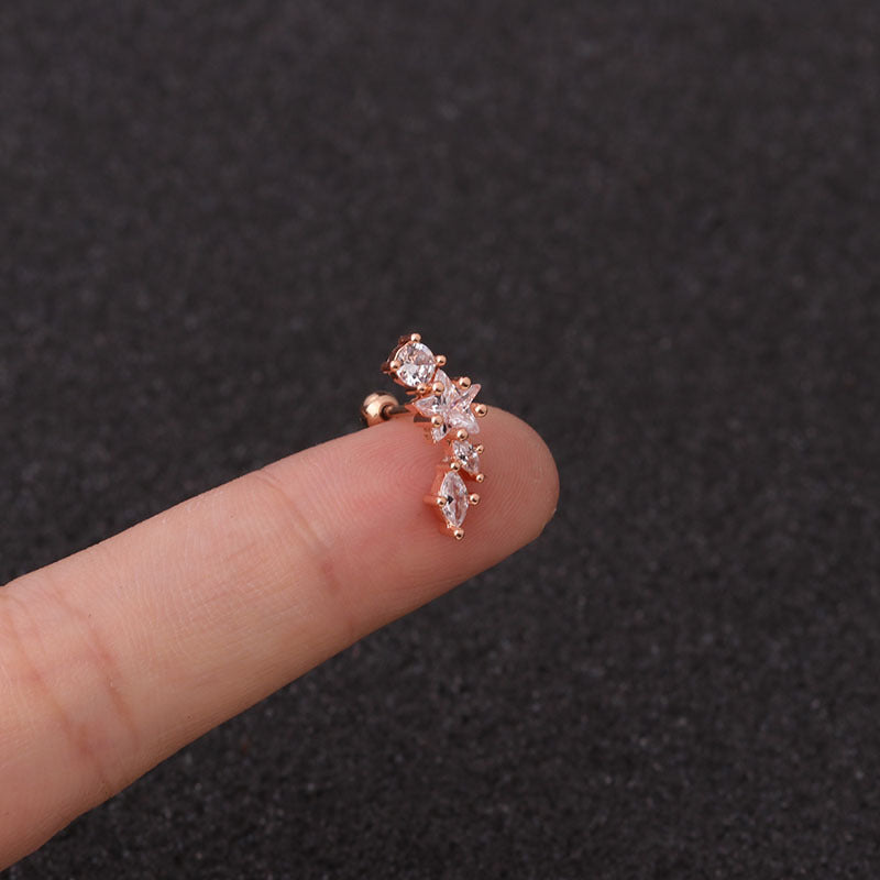 20G Cartilage Long Star Stud Earrings - Hypoallergenic Stainless Steel Body Jewelry for Women | Perfect for Piercing, Daily Wear & Special Occasions