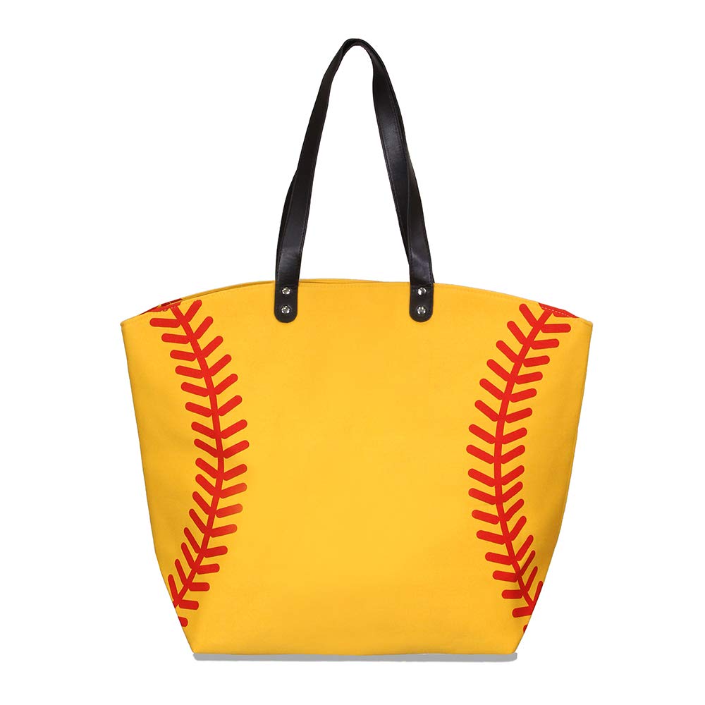 Me Plus Sports Baseball & Softball Design Tote Bag - Fashionable Large Shoulder Bag (21 Inches) for Women - Perfect for Games, Practice & Gym