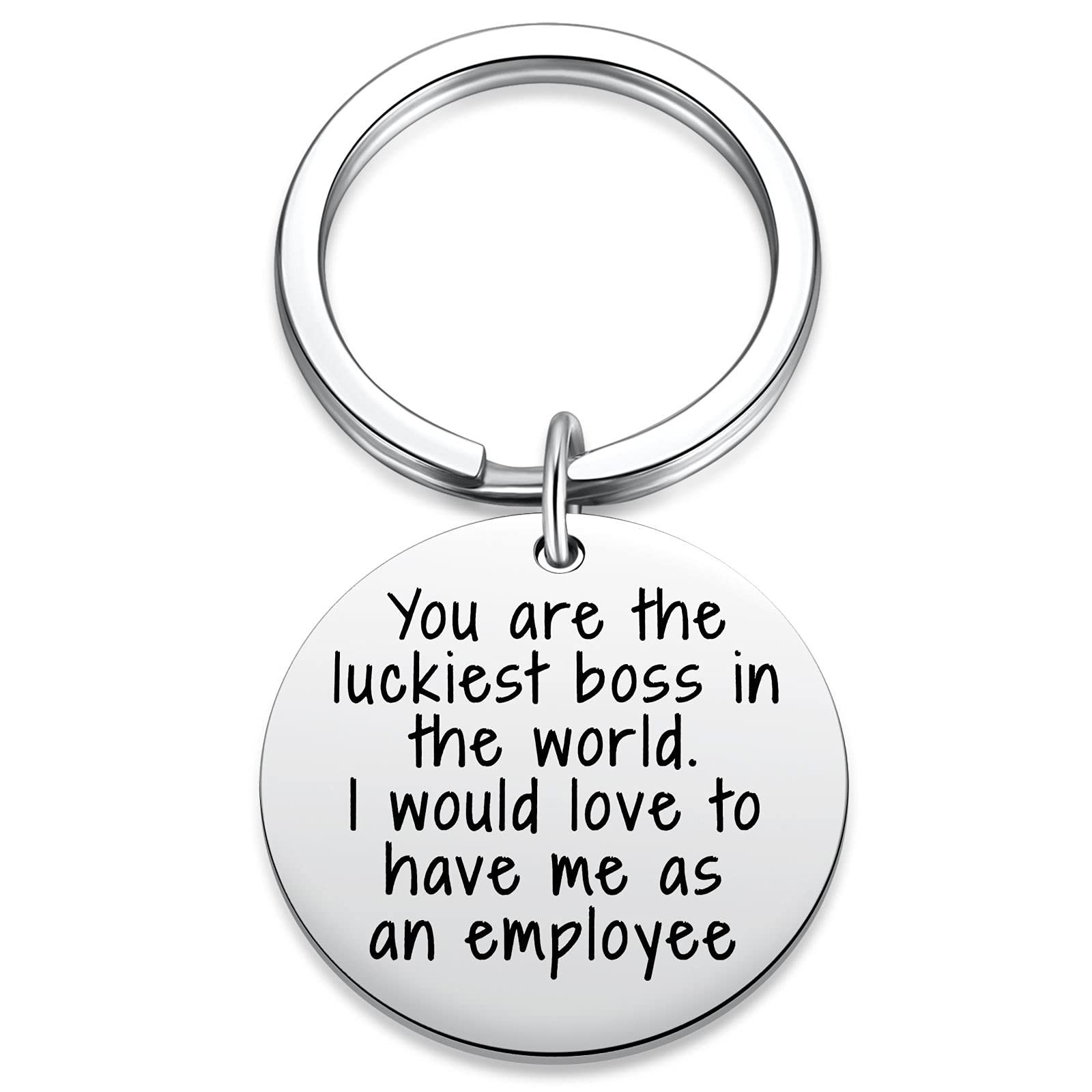 Ralukiia 'You Are The Luckiest Boss' Keychain - Funny Boss's Day Gift for Boss from Employee, Office Gag Gift, Unique Office Party Idea - Perfect for Boss Appreciation, Retirement, or Work Anniversary