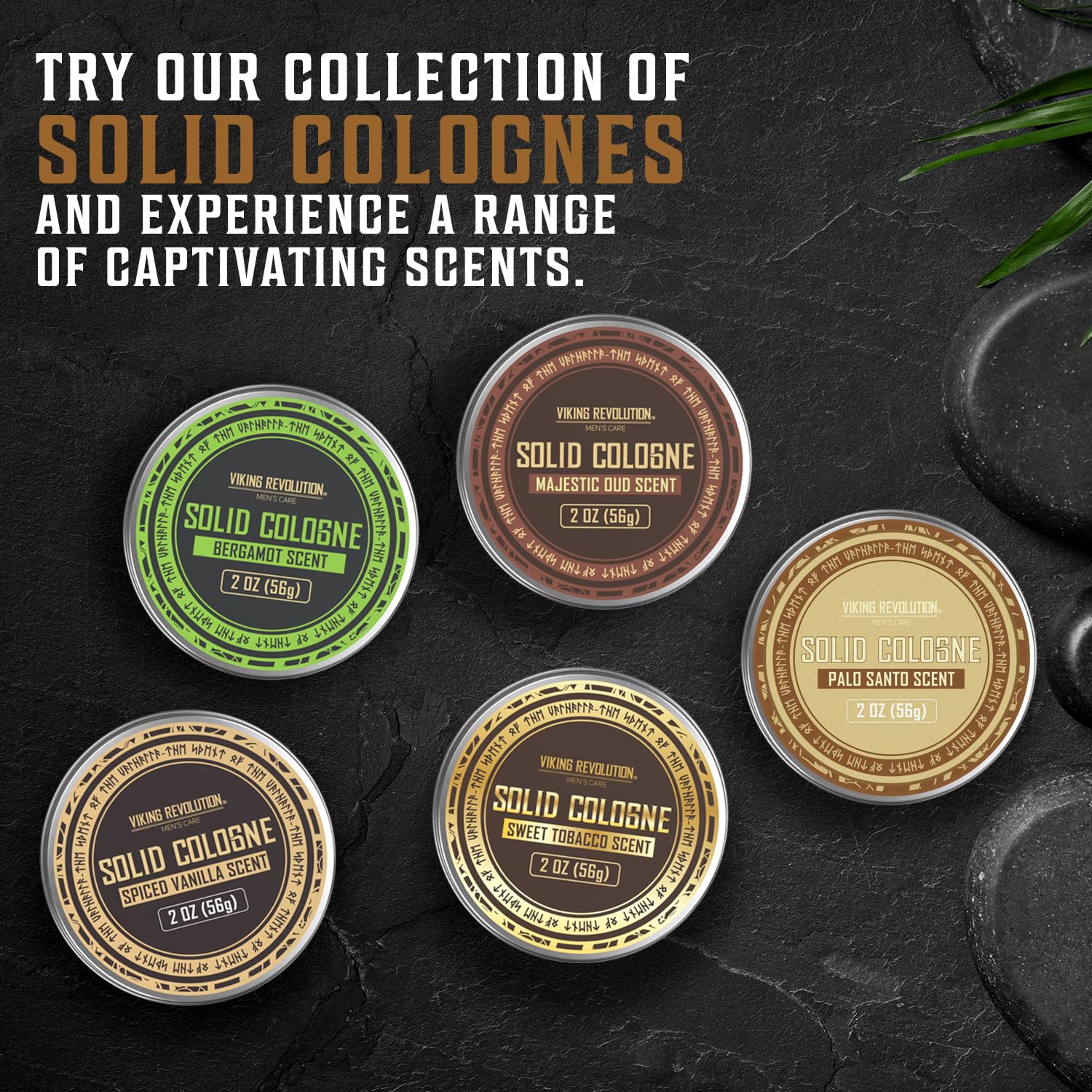 Viking Revolution Palo Santo Solid Cologne for Men - 2 Oz Travel-Friendly Cologne Balm with Natural Palo Santo Scent - Perfect for Daily Use, Gym, Office & Travel (1 Pack)