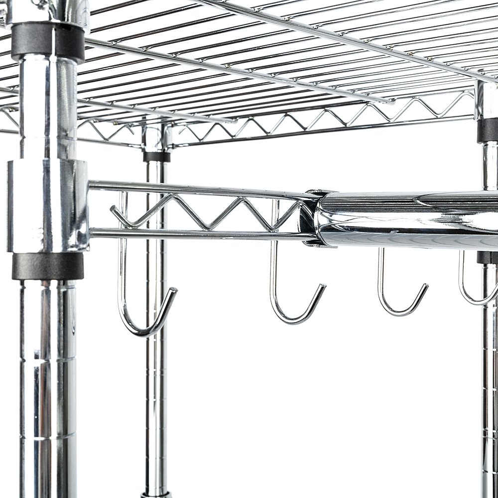 Expandable Clothes Storage Metal Rack - Double Rod Closet Organizer with Adjustable Shelves (58