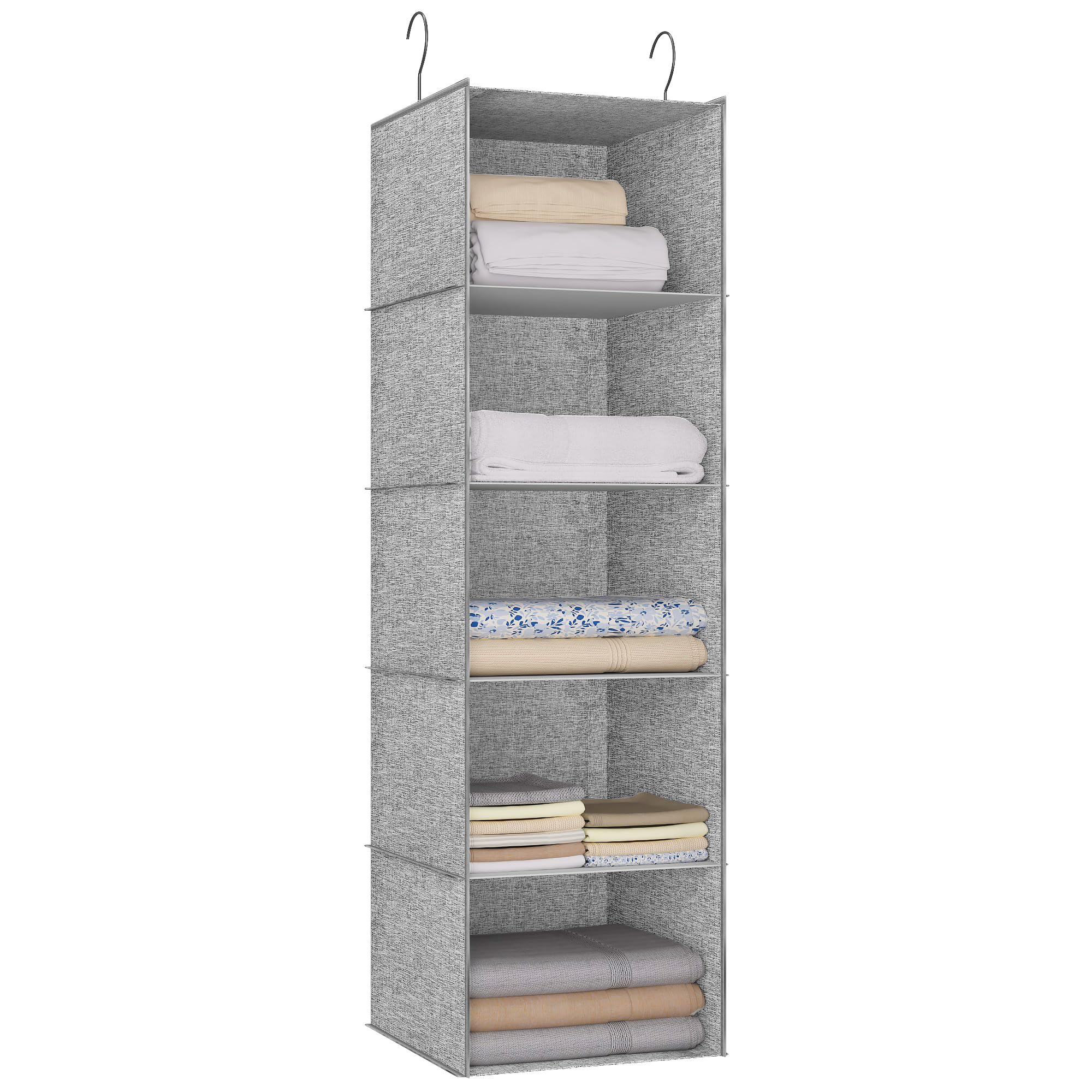 5-Shelf Hanging Closet Organizer for RV, Nursery & Wardrobe - Space Saving Storage Solution for Clothes, Linens & Baby Items - Perfect for Small Spaces, Campers & Home Organization