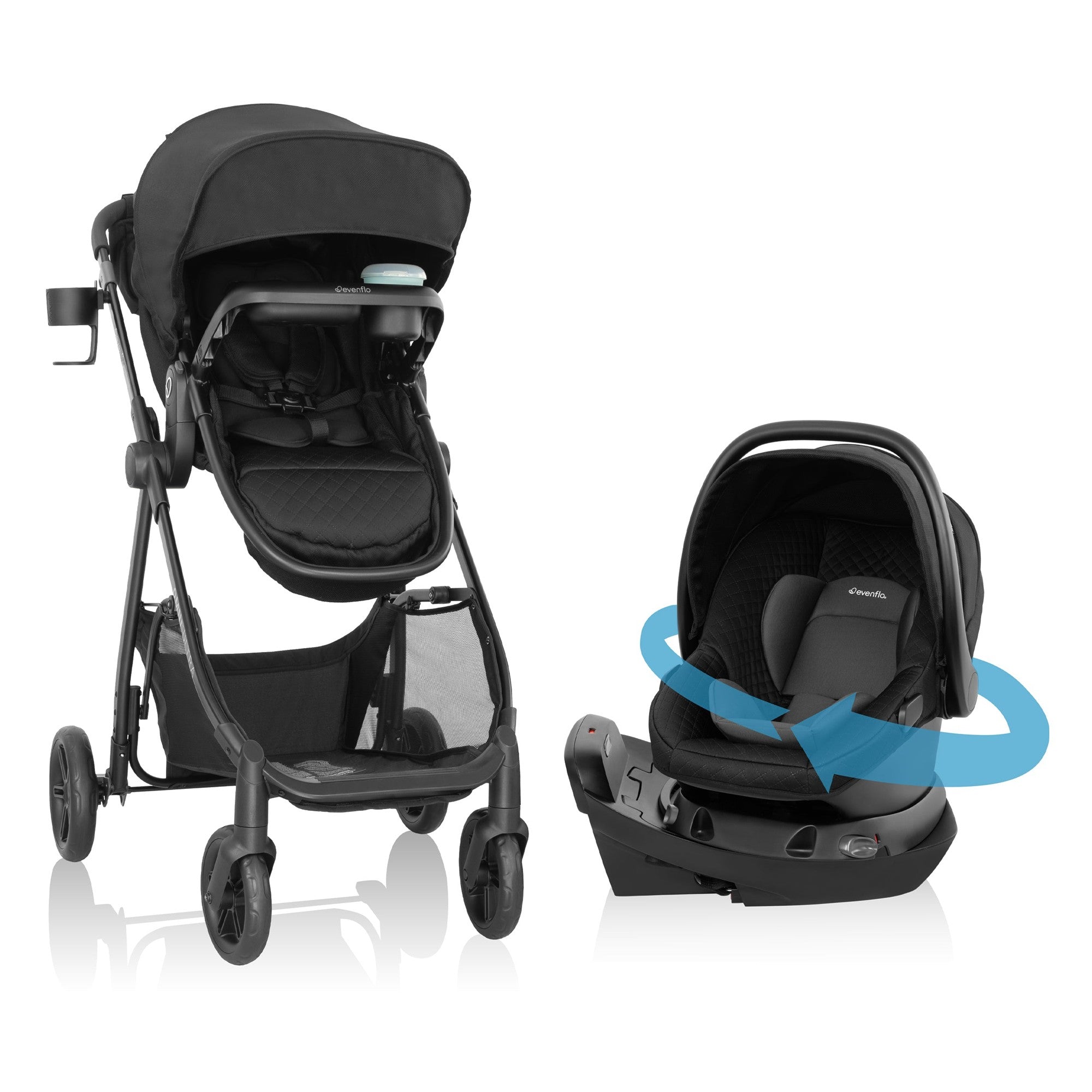 Evenflo Omni Ultra Travel System - Lightweight Stroller & Car Seat Combo for Babies & Toddlers | Perfect for Travel, Shopping, and Everyday Use