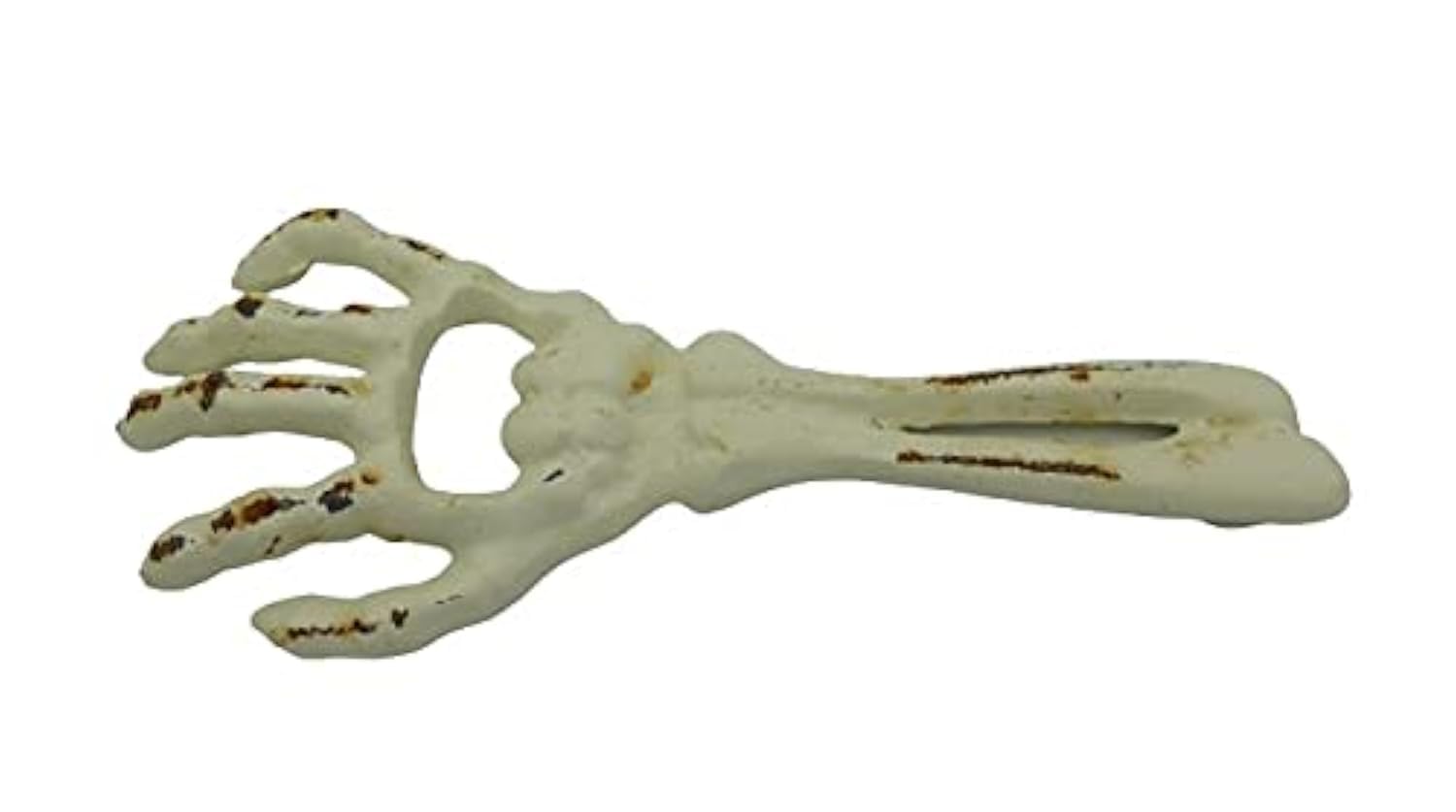 MGS Cast Iron Skeleton Hand Bottle Opener - Gothic Style Beer & Soda Opener - Unique Bar Accessories for Halloween Party, Home Decor & Gifts (White)