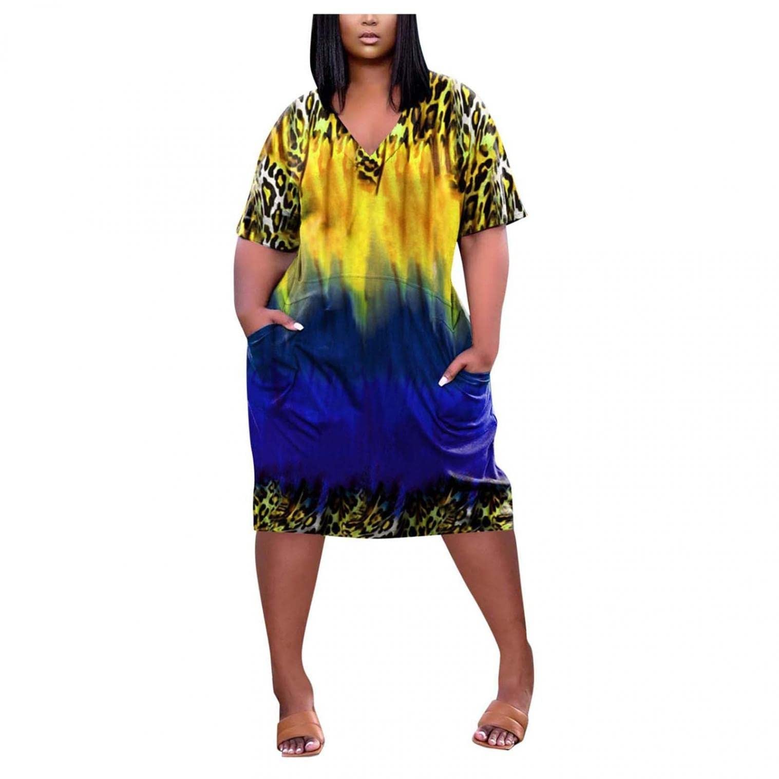 FQZWONG Women's Maxi Dress with Pockets - Summer Casual Oversized Plus Size T-Shirt Dress for Beach, Vacation, Party & Club Night | Perfect for Outdoor Events, Travel & Date Nights