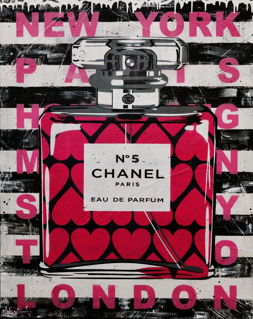 Chanel Classic 120cm x 150cm Perfume Bottle Urban Pop Art Painting - Perfect for Home Decor, Office Wall Art & Book Club Gifts