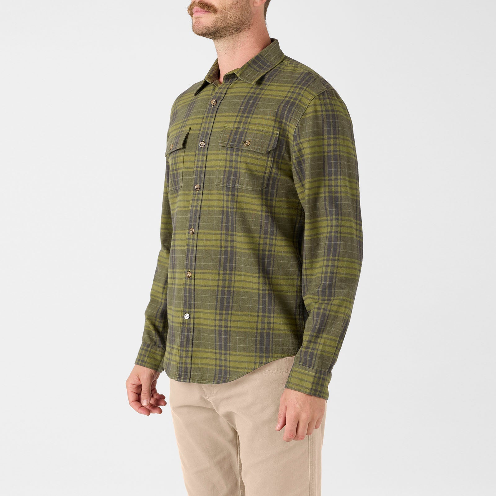 Men's Park Flannel Shirt - Soft Plaid Long Sleeve Button Down for Outdoor Camping & Fall Fashion
