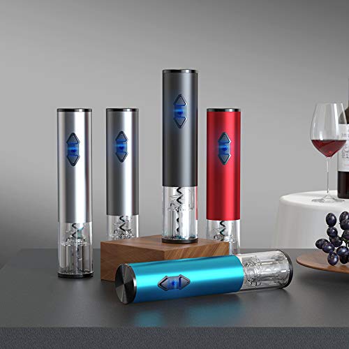 Premium Electric Wine Opener - Automatic Rechargeable Corkscrew with Foil Cutter, Stainless Steel (Silver) | Perfect for Dinner Parties, Weddings & Home Bars