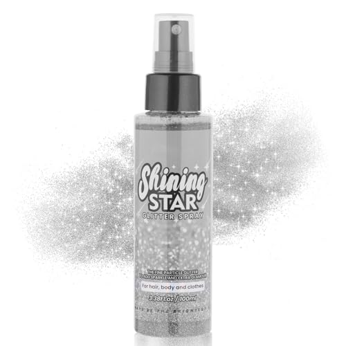 Silver body glitter spray